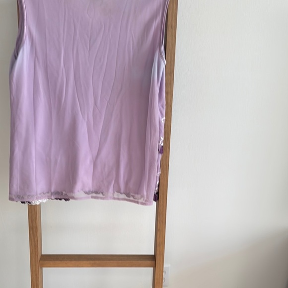 MAGGIE SWEET VINTAGE l Purple Lace Floral Embroidered Top Y2K LARGE - Picture 6 of 6